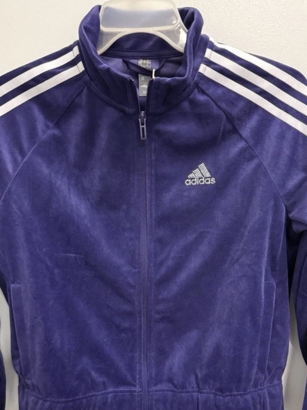 Adidas Y2K Purple Glam Plush Velour
Track Jacket Size Large